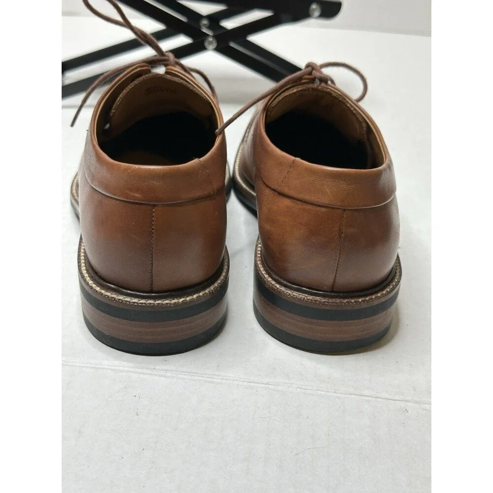 Cole Haan Warren Dress Shoes Mens 8.5 Wide Oxford Lace Up Casual Cap-Toe Brown